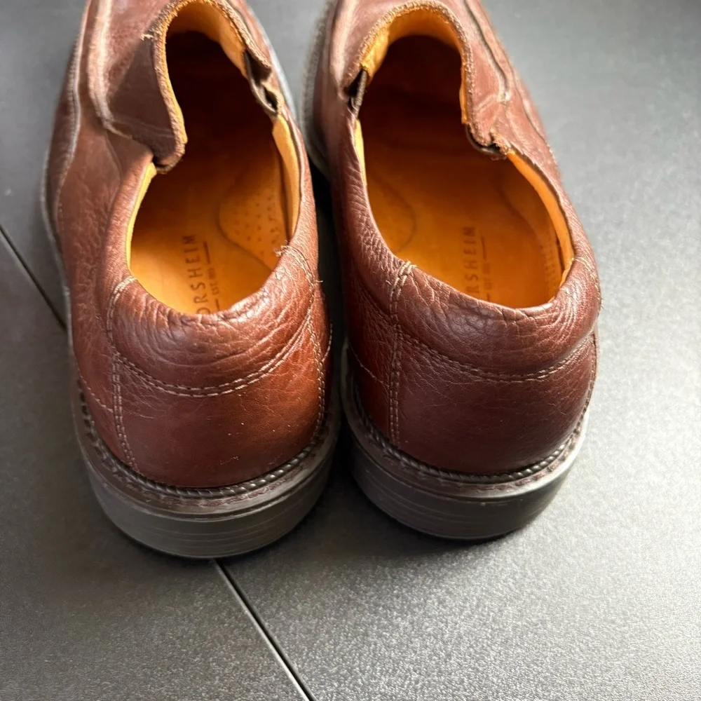 Florsheim‎ Men's Derek Cognac Brown Leather Slip-On Shoes sheepskin office 8.5